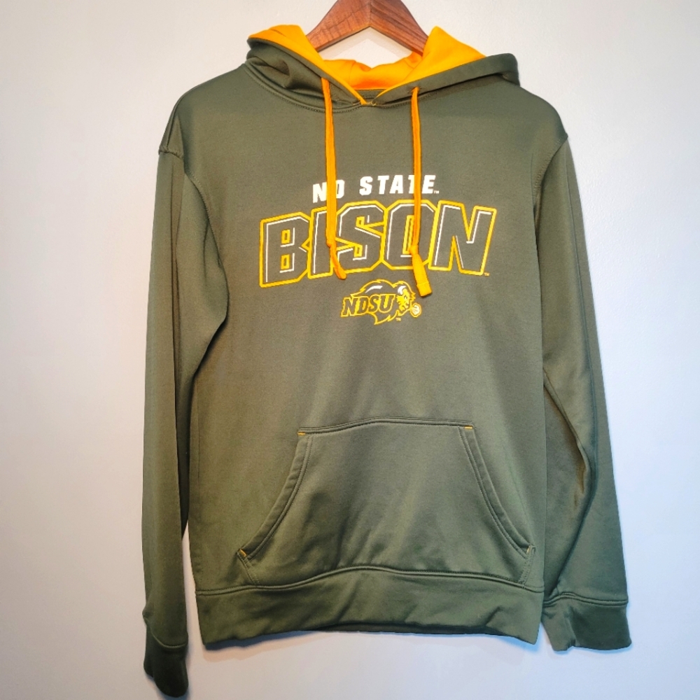 NDSU Bison Hoodie Men's Small Green Pullover Sweatshirt